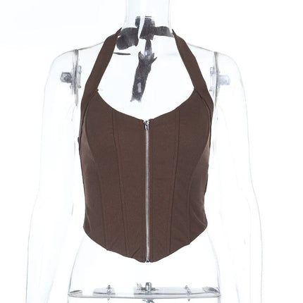 Top corto sin espalda y sin tirantes con cremallera - tugranalmacen.com