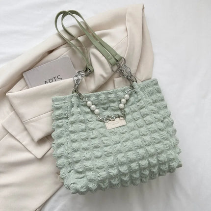 Bubble Textured Tote Bag - tugranalmacen.com