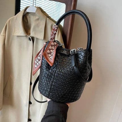 Handbag shoulder bag woven bucket bag - tugranalmacen.com