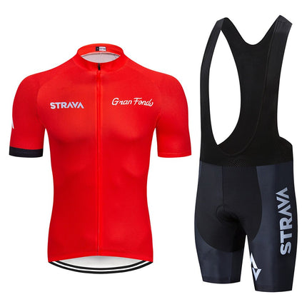 Conjunto de ciclismo de verano STRAVA Pro Team con badana de gel