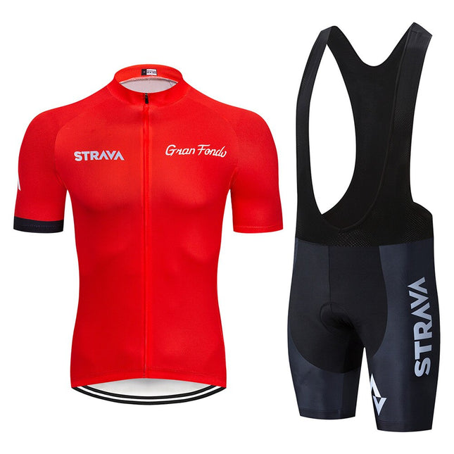 Conjunto de ciclismo de verano STRAVA Pro Team con badana de gel