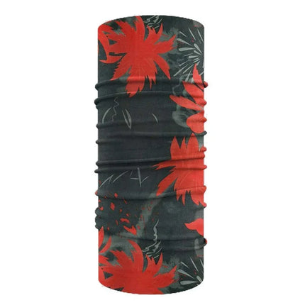 Bandana Multifuncional - Proteccion UV Deportiva Negro-Rojo