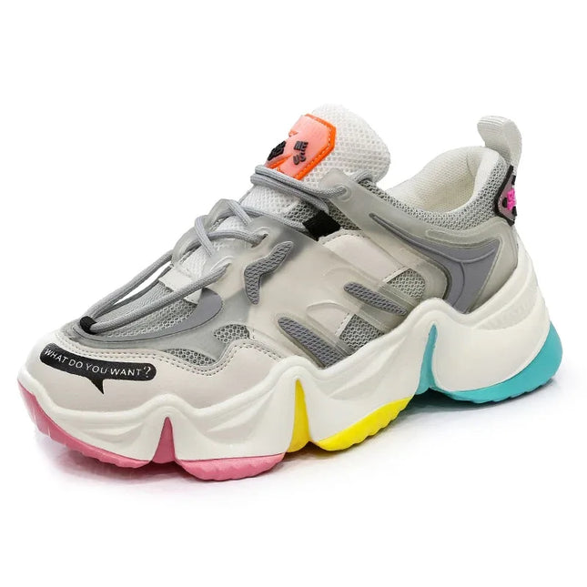 Zapatillas de deporte vulcanizadas para mujer, transpirables, de color arcoíris - tugranalmacen.com
