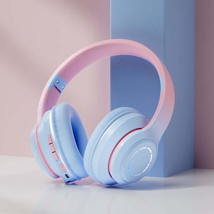 Auriculares Bluetooth plegables en colores degradados