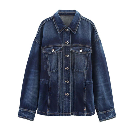 Chaqueta vaquera de mujer en denim azul