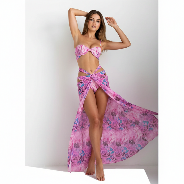 Traje de baño de dos piezas estilo bikini estampado de mujer