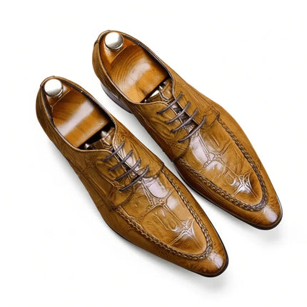 Zapatos Oxford de cuero marrón