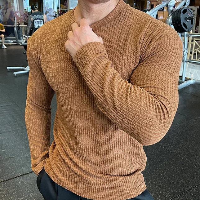 Fashion Knit Long Sleeve Top for Men Autumn/Winter Casual Sweater - tugranalmacen.com