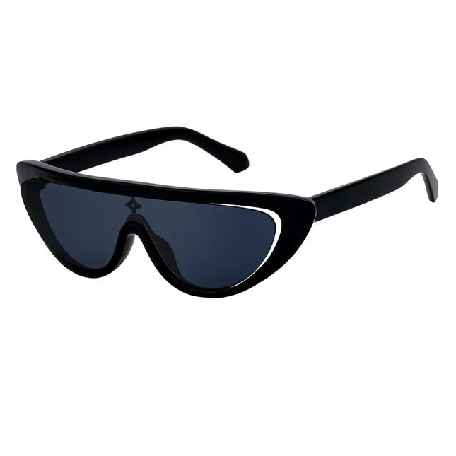 Gafas de sol de fiesta de una pieza con forma de ojo de gato para mujer, marca de lujo, con protección UV400, estilo punk Y2K, a la moda - tugranalmacen.com