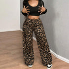 Pantalones de leopardo largos para mujer, estilo casual