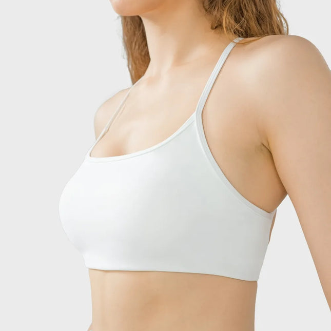 Camisola deportiva con espalda cruzada y escote redondo