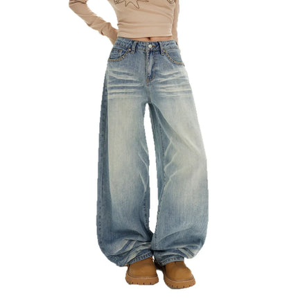 Women's Wide-Leg Jeans Female Spicy Girl Slimming Loose Straight Tube Floor-Length Pants - tugranalmacen.com