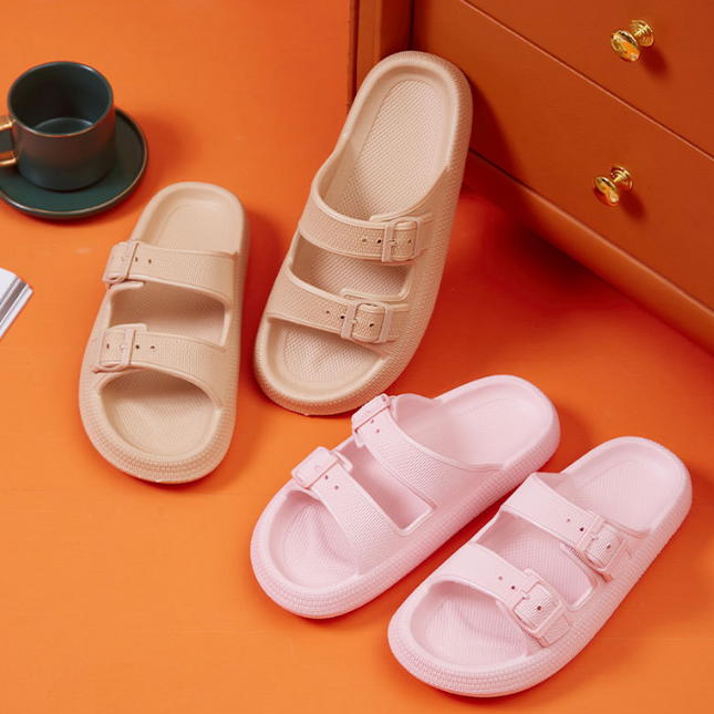 Zapatillas antideslizantes de suela gruesa para casa y baño