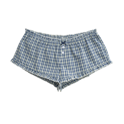 Shorts a cuadros con cintura elástica para mujer
