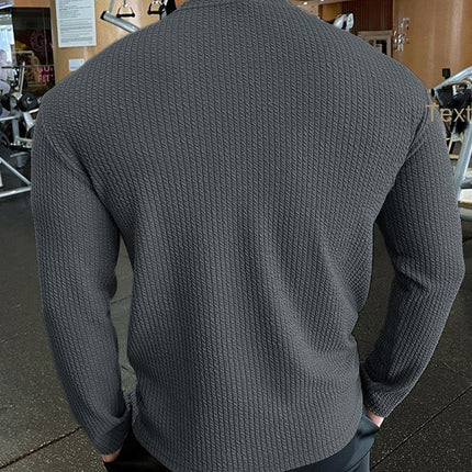 Fashion Knit Long Sleeve Top for Men Autumn/Winter Casual Sweater - tugranalmacen.com