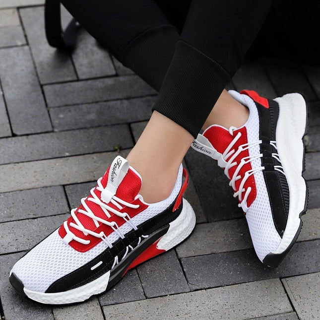 Zapatillas de lona colorblock para hombre, ligeras y transpirables