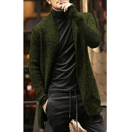 Cárdigan largo de punto para hombre