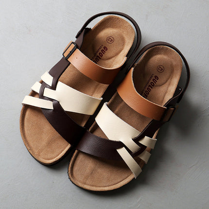 Sandalias de hombre de verano con suela de corcho antideslizante