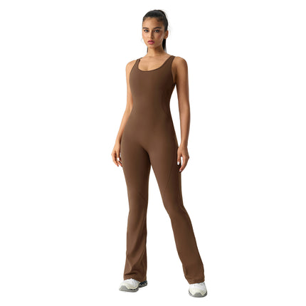Mono de yoga elástico azul para mujer