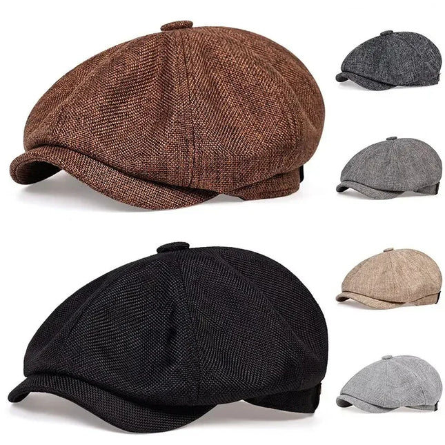 Gorra boina de 8 paneles de estilo irlandés/vintage para hombre