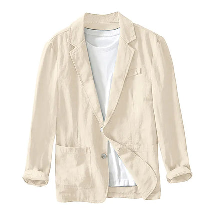 Traje ajustado de lino británico para hombre, elegante y fresco