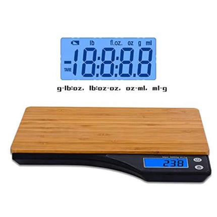 Báscula digital para alimentos, plataforma de bambú natural - tugranalmacen.com
