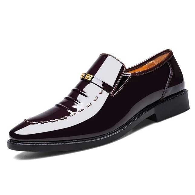 Mocasines de Hombre de Charol  Elegantes Hebilla Dorada