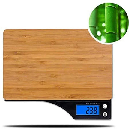 Báscula digital para alimentos, plataforma de bambú natural - tugranalmacen.com
