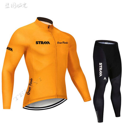 Conjunto de ciclismo de verano STRAVA Pro Team con badana de gel