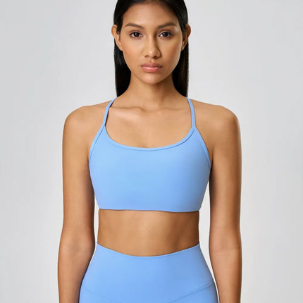Camisola deportiva con espalda cruzada y escote redondo