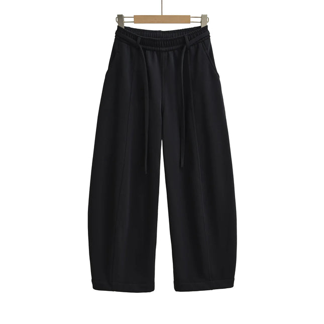 Pantalones anchos y sueltos de terciopelo, cintura alta y cordón ajustable - tugranalmacen.com