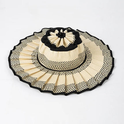 Sombrero de sol ala ancha en fibra vegetal para verano
