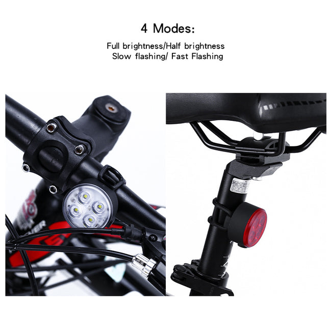 Luces LED bicicleta con carga USB y resistencia al agua