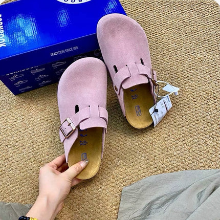 Sandalias minimalistas de cuero con tacón oculto para mujer