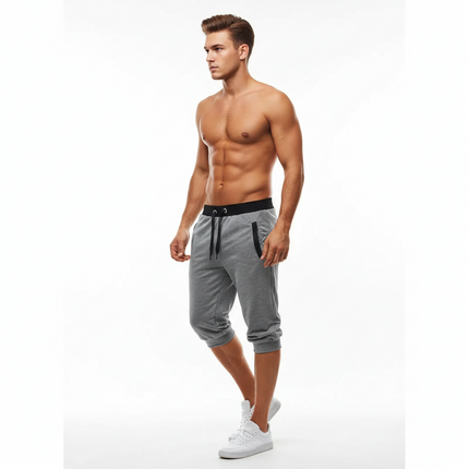 pantalones cortos deportivos de hombre en negro con gris