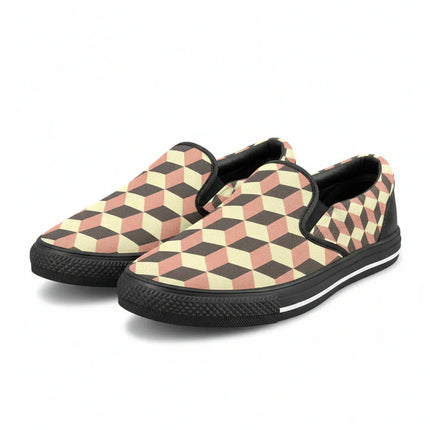 Zapatillas Slip-On Deco cubos pastel de mujer