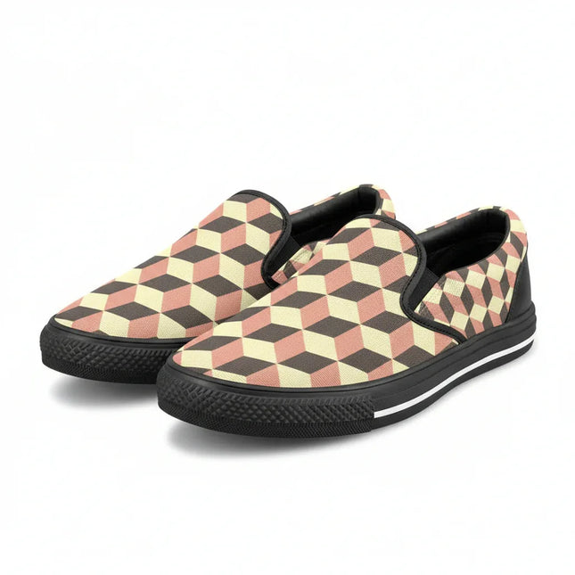 Zapatillas Slip-On Deco Cubos Pastel