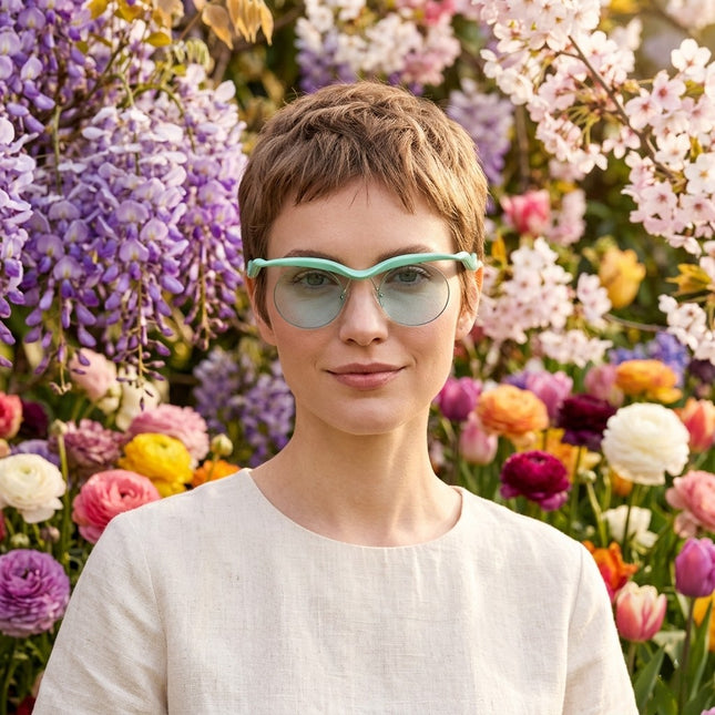 Estark, gafas de sol con montura redonda para mujer