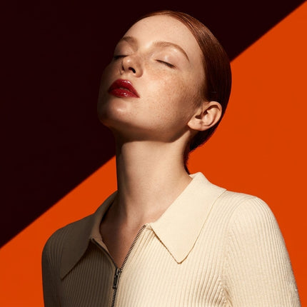 Suéter de punto con cremallera y cuello camisero de mujer