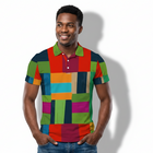 Polo patchwork multicolor de hombre | Estilo moderno y vibrante.