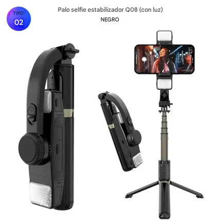 Estabilizador Gimbal Q08 para Móvil - Bluetooth Selfie Stick Trípode