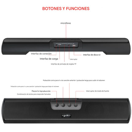 Altavoz Bluetooth 5.0 Portátil de Escritorio con Bass Cannon - tugranalmacen.com
